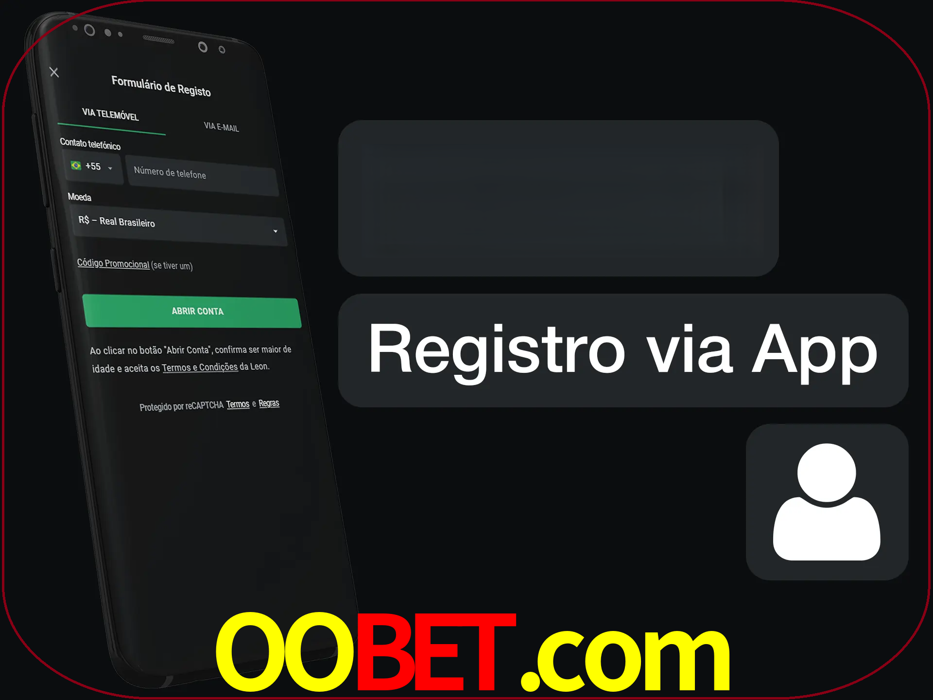 Registre-se com duas etapas usando o aplicativo.