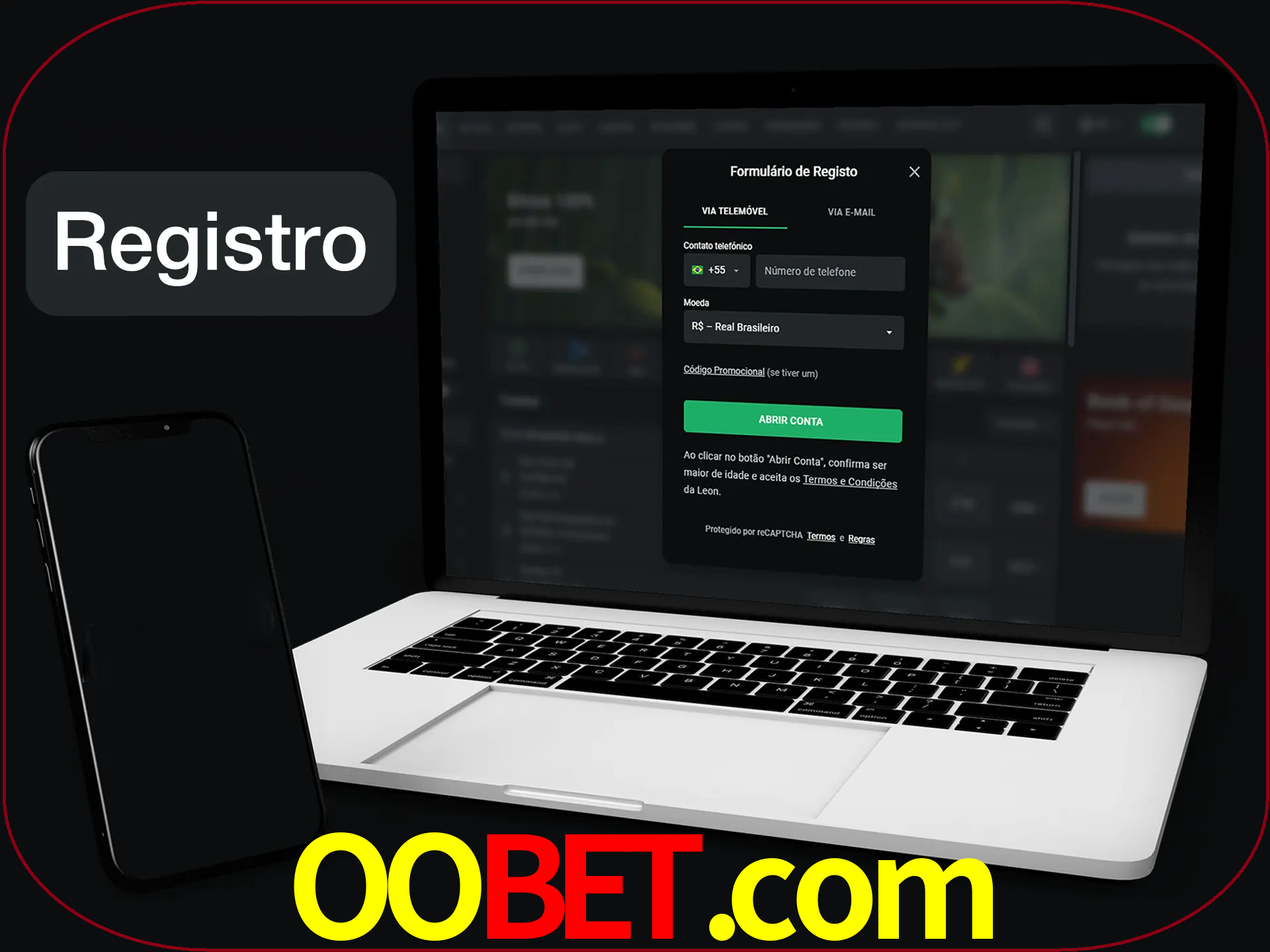 O registro na LeonBet é simples.