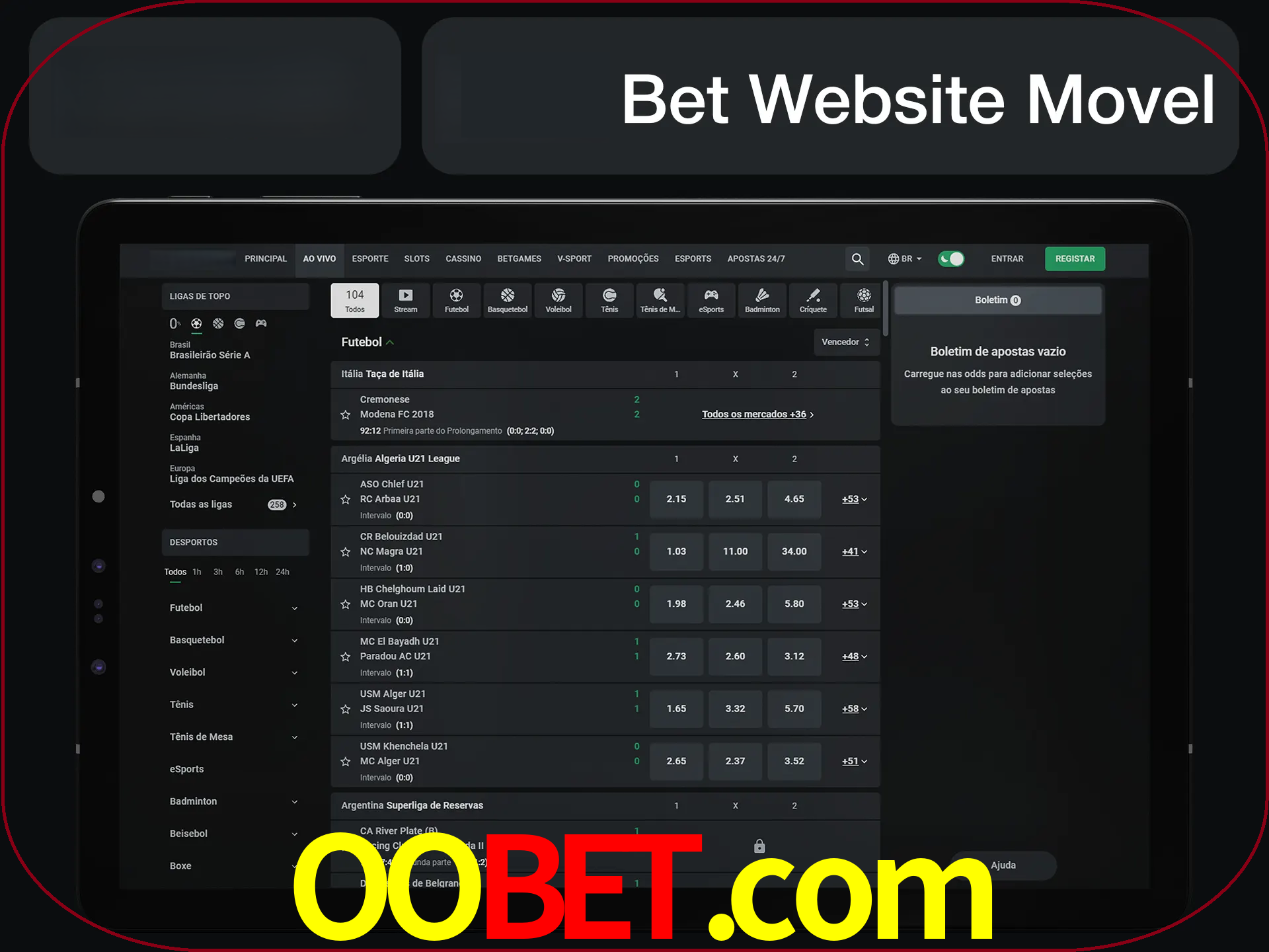 Use nosso website em qualquer dispositivo.